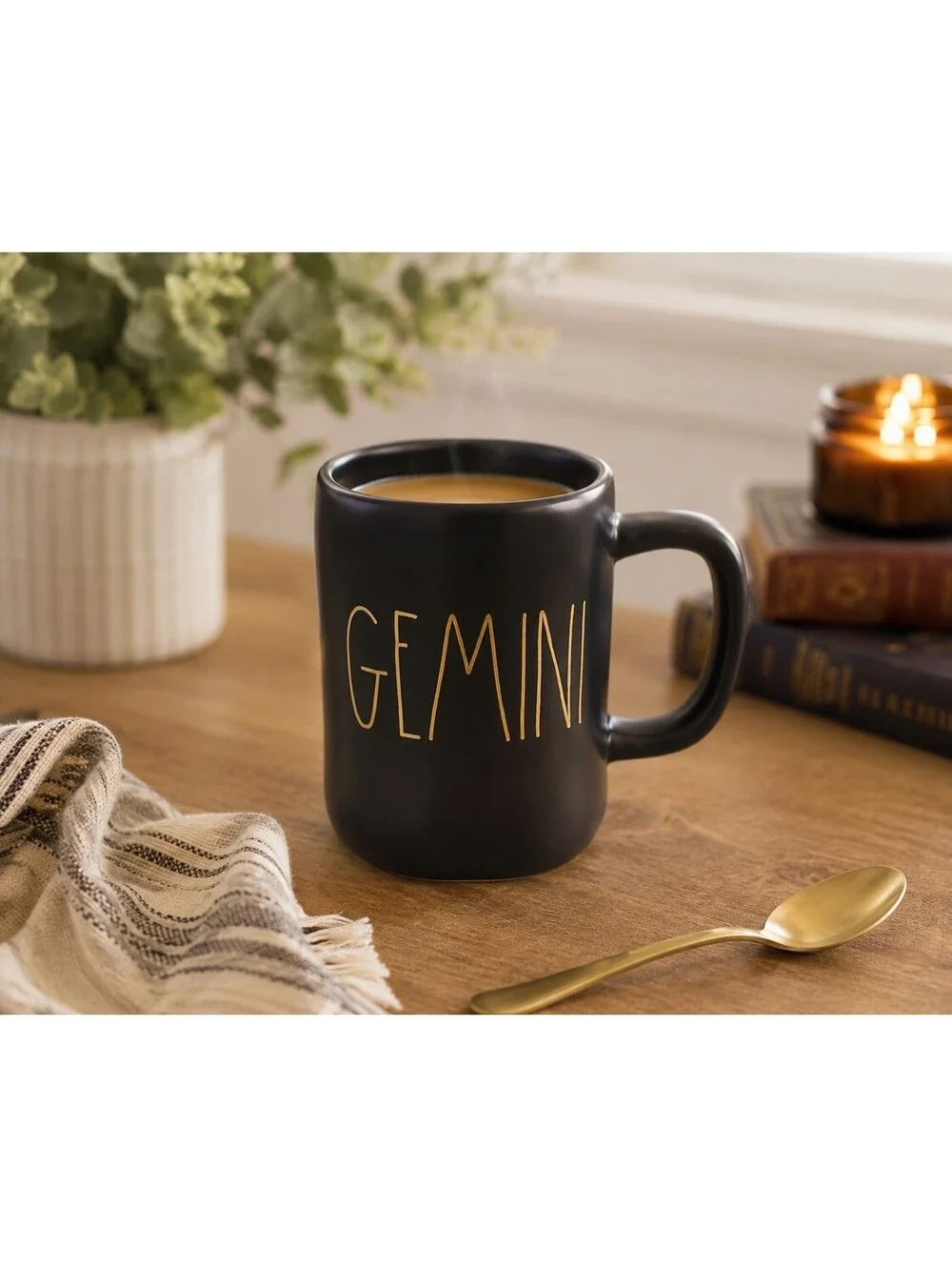 Rae Dunn Black Gemini Zodiac Sign Mug
